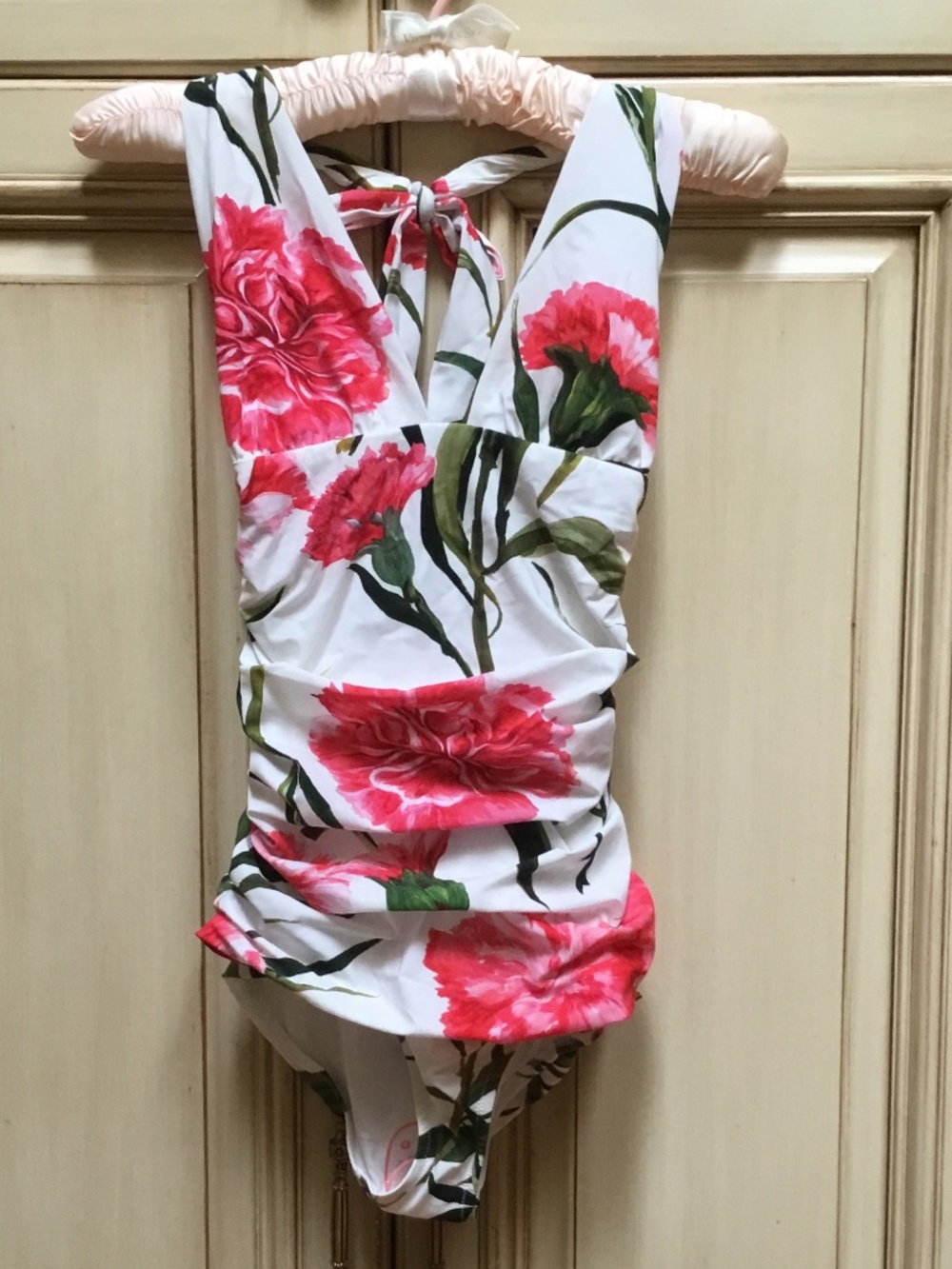 Dolce & Gabbana Pink Carnation One Piece Swimsuit